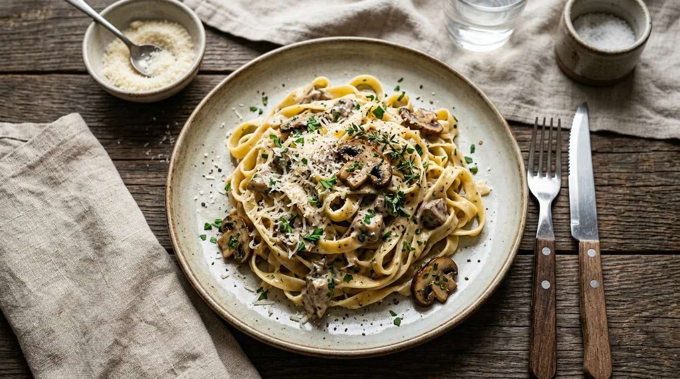 Kremalı Mantarlı Soslu Makarna Tarifi Nasıl Yapılır?