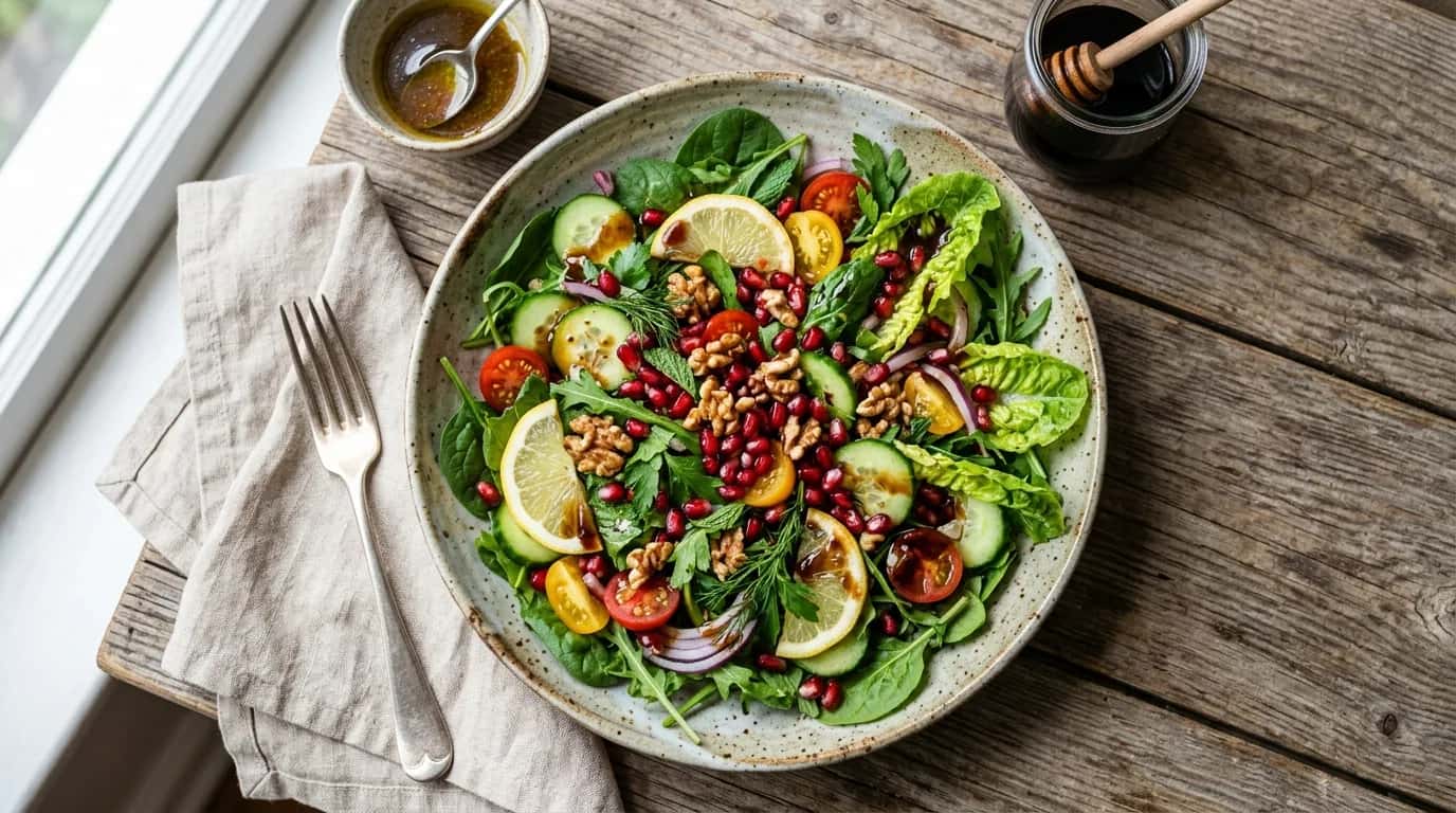Nar Ekşili ve Limonlu Yeşil Salata Nasıl Yapılır?