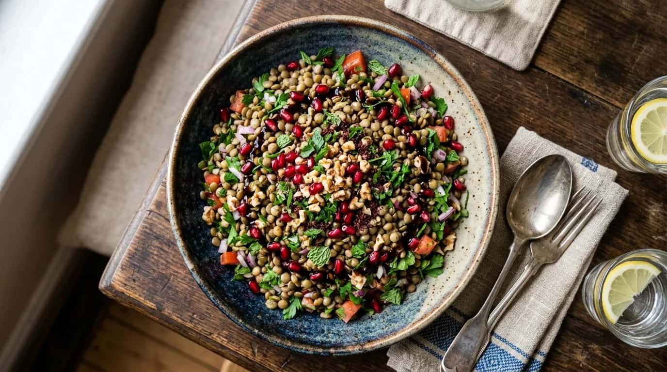 Nar Ekşili Yeşil Mercimek Salatası Nasıl Yapılır?