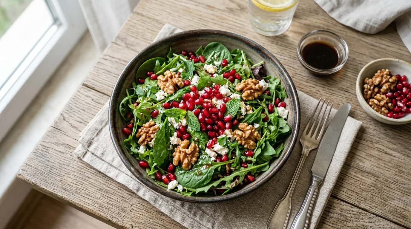Nar ve Cevizli Yeşil Salata Nasıl Yapılır?