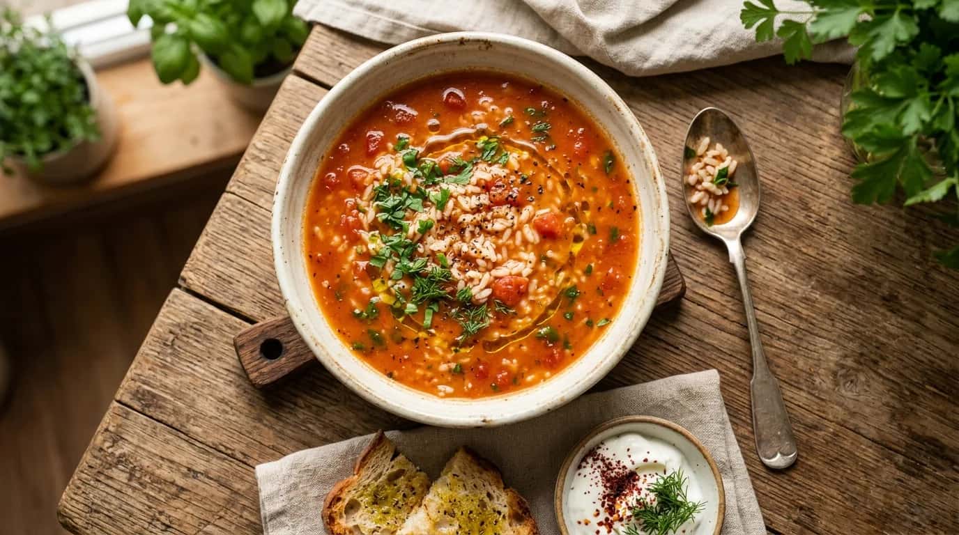 Pirinçli Domates Çorbası Nasıl Yapılır?