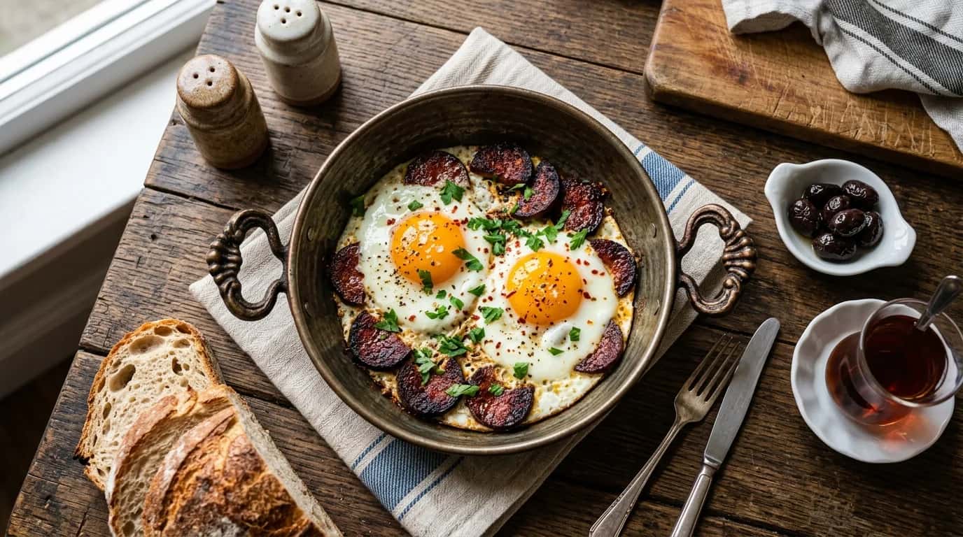 Sahanda Sucuklu Yumurta Nasıl Yapılır?