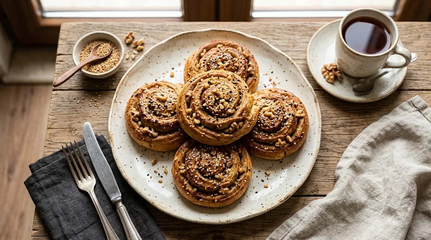 Tahinli ve Cevizli Çörek Nasıl Yapılır?