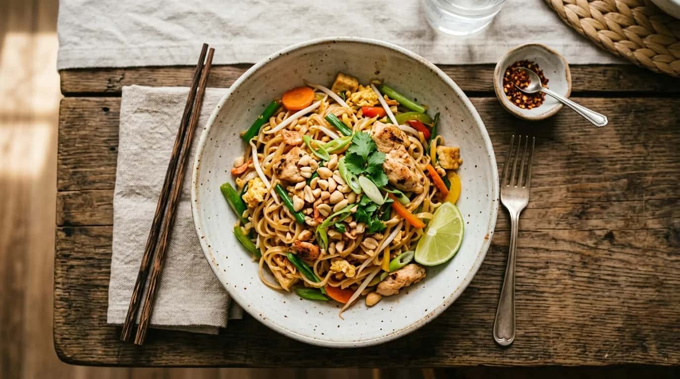 Tavuklu ve Sebzeli Pad Thai Nasıl Yapılır?