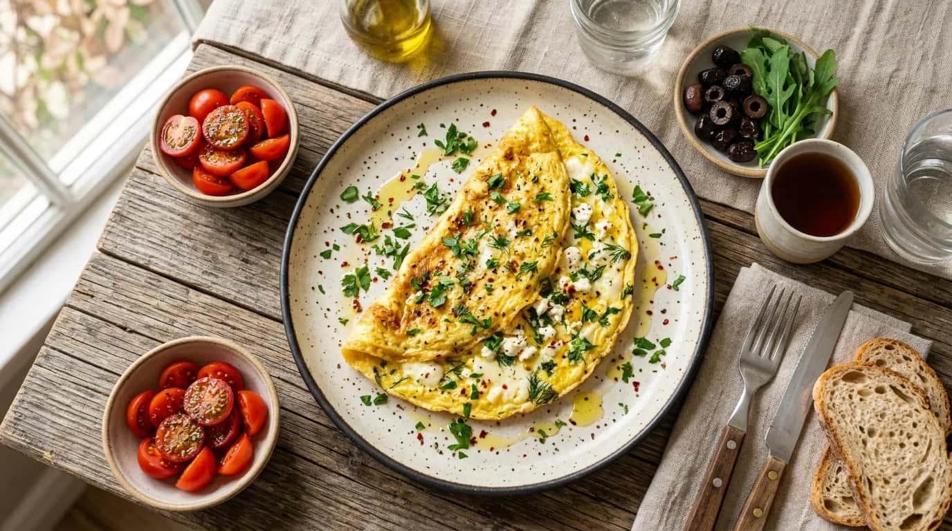 Zeytinyağlı Peynirli Omlet Nasıl Yapılır?