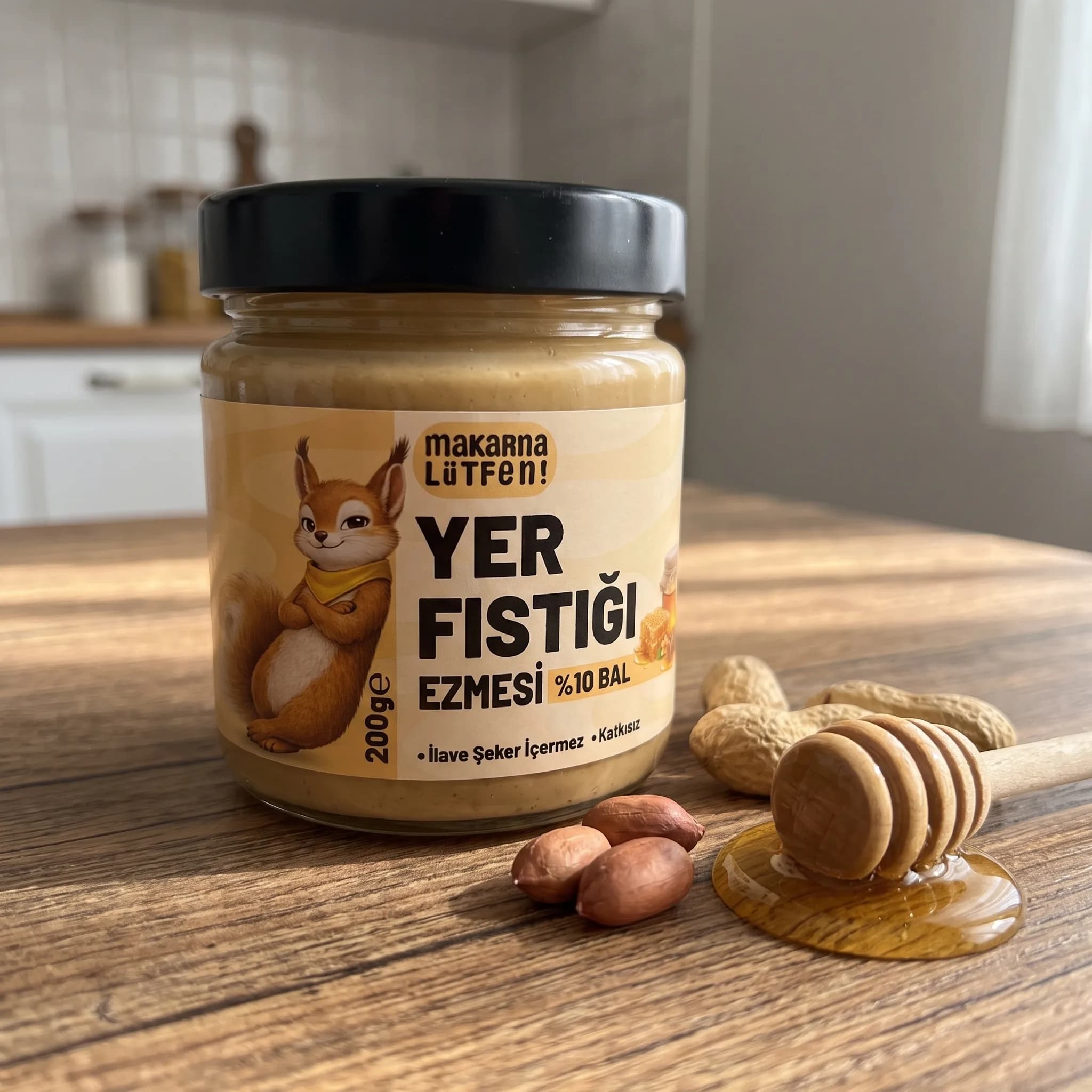 Doğal Bal ve Kavrulmuş Yer Fıstığı Lezzeti: 200g Premium Ezme