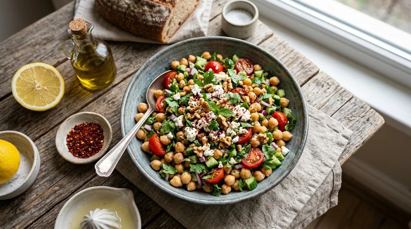 Baharatlı ve Zeytinyağlı Nohut Salatası Nasıl Yapılır?