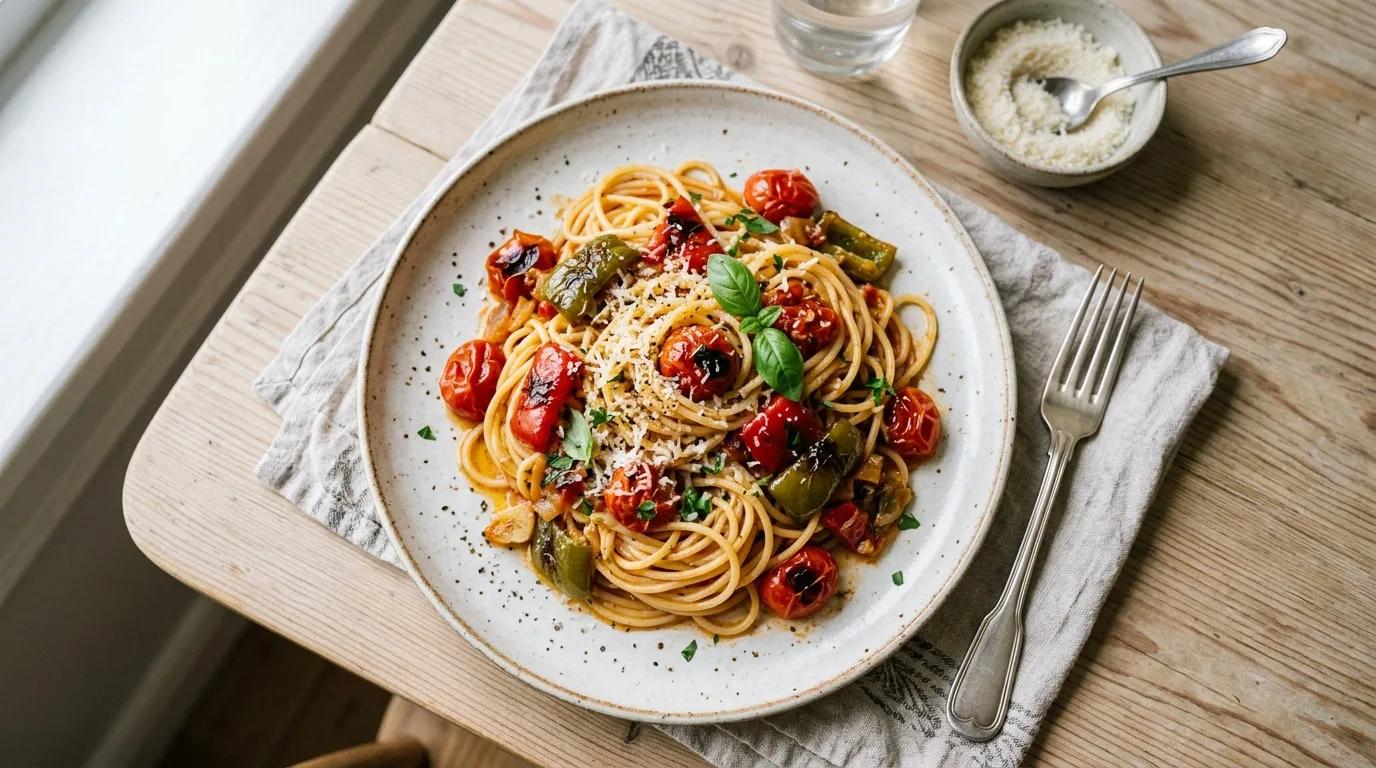 Domatesli Biberli Spagetti Nasıl Yapılır?