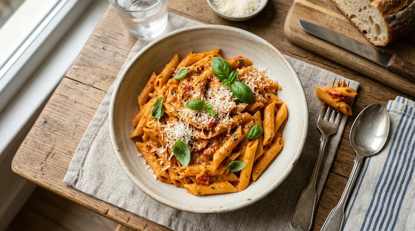 Kremalı Domatesli Penne Nasıl Yapılır?