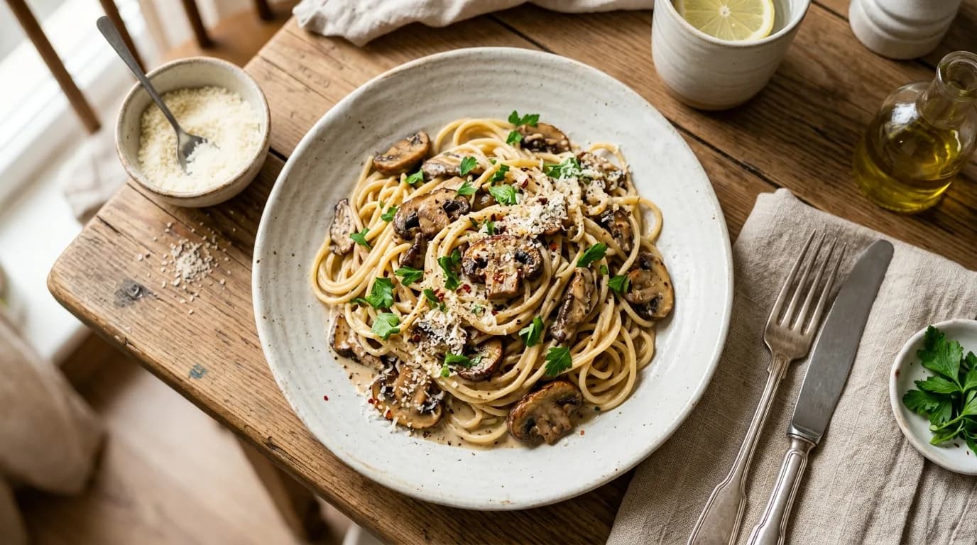 Kremalı Mantarlı Spagetti Nasıl Yapılır?