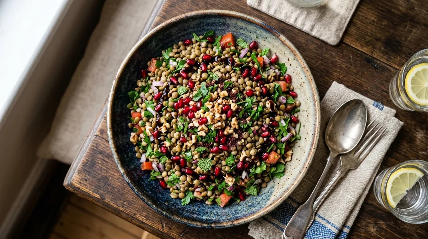 Nar Ekşili Yeşil Mercimek Salatası Nasıl Yapılır?