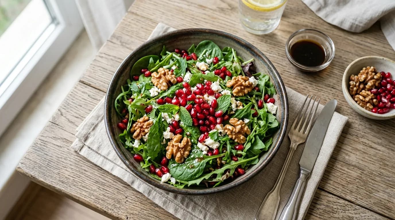 Nar ve Cevizli Yeşil Salata Nasıl Yapılır?