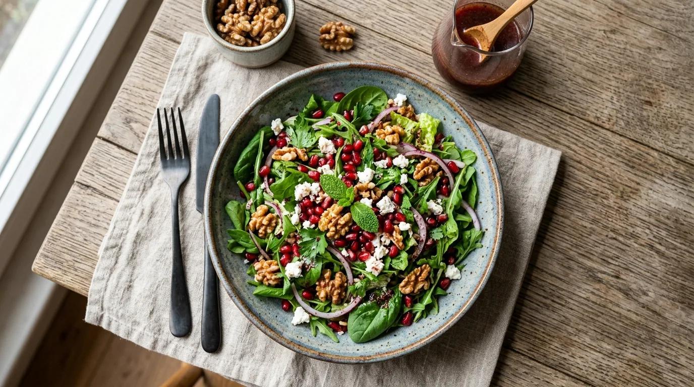 Narlı ve Cevizli Yeşil Salata Nasıl Yapılır?