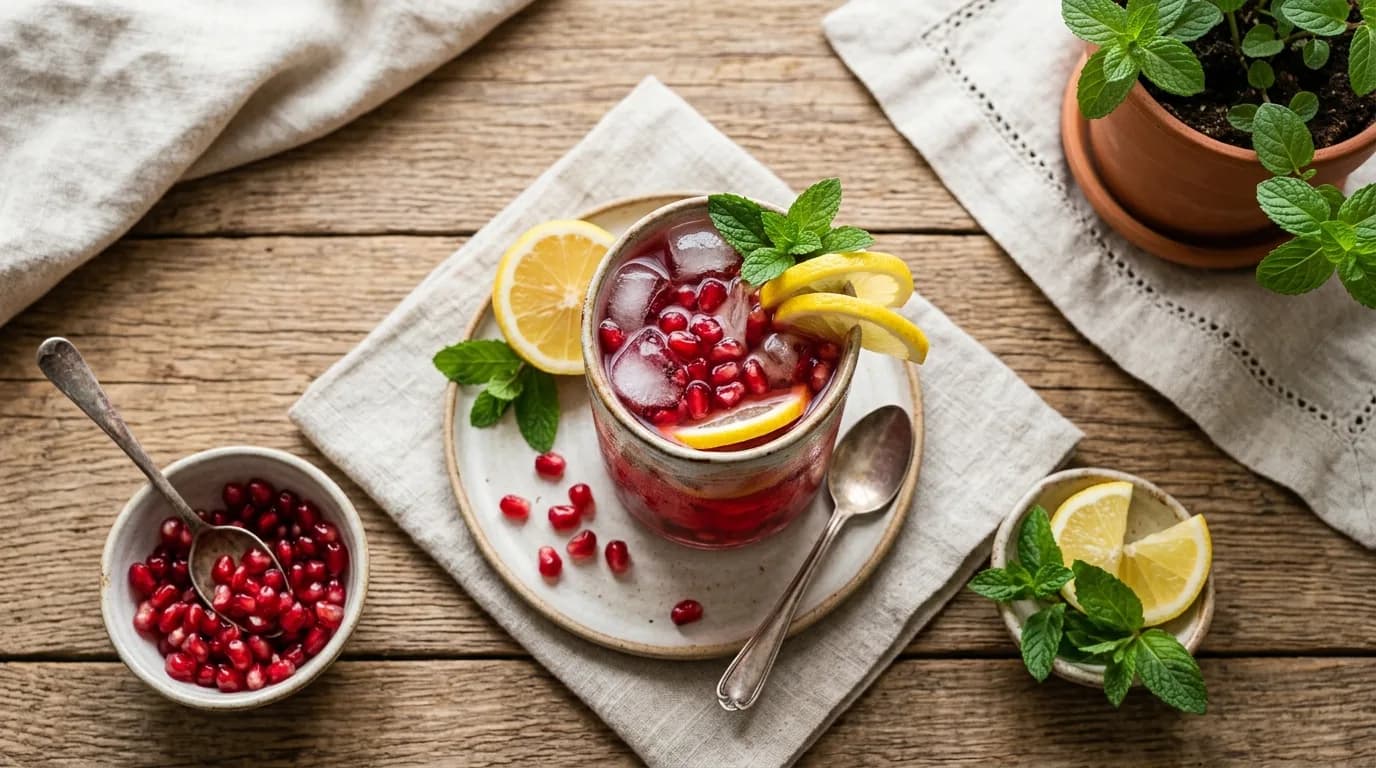 Narlı ve Limonlu Soğuk Çay