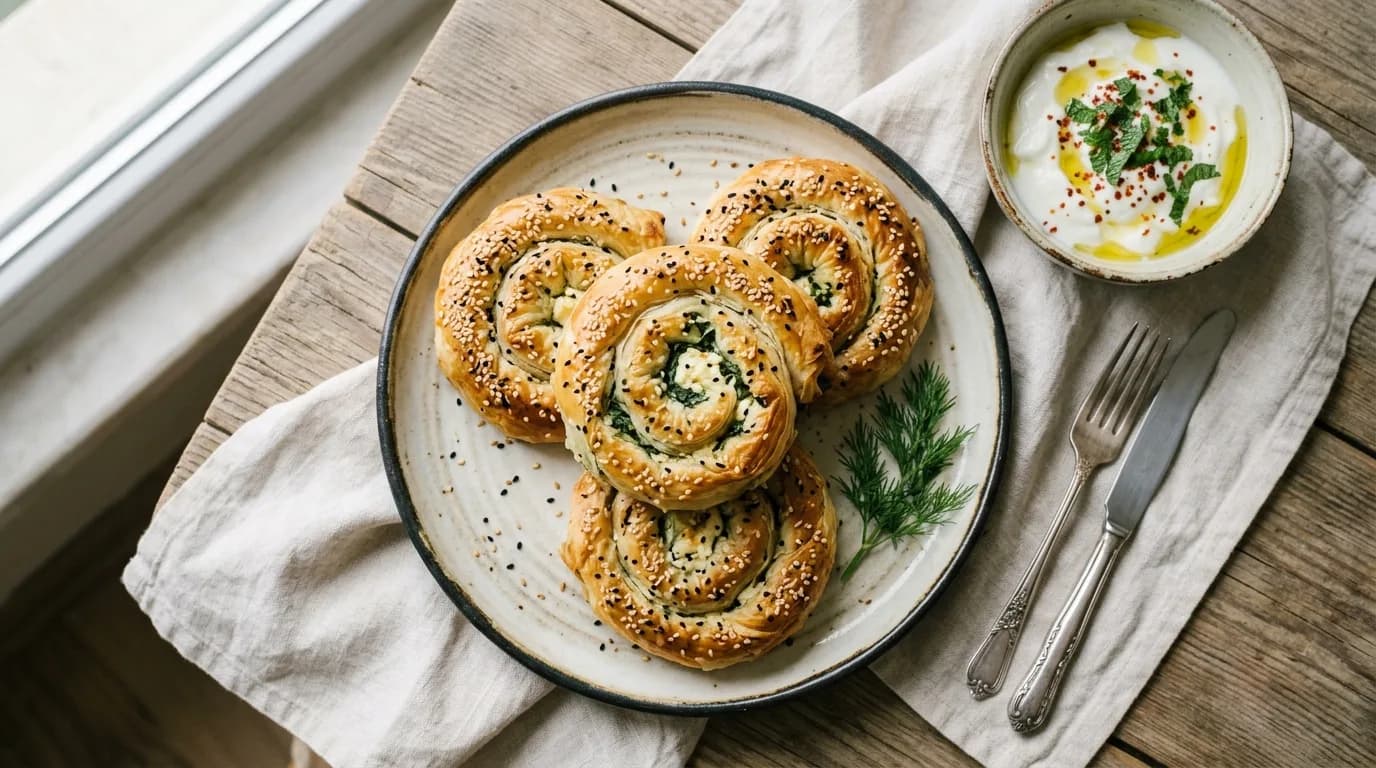 Peynirli ve Ispanaklı Gül Böreği Nasıl Yapılır?