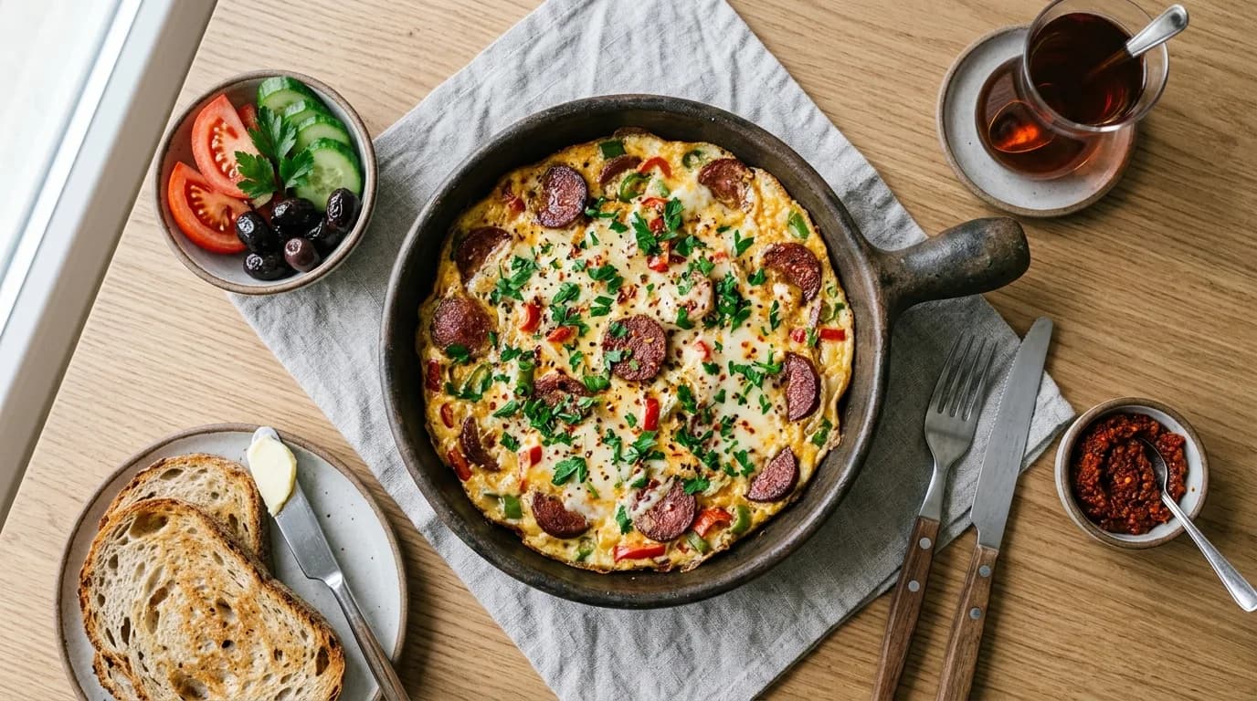 Sahanda Sosisli Omlet Nasıl Yapılır?