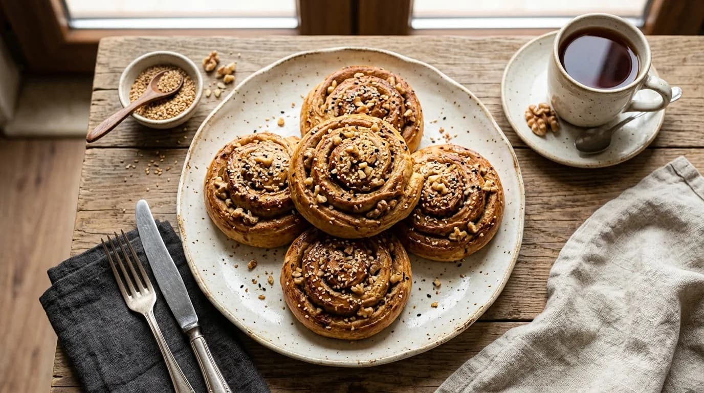 Tahinli ve Cevizli Çörek Nasıl Yapılır?