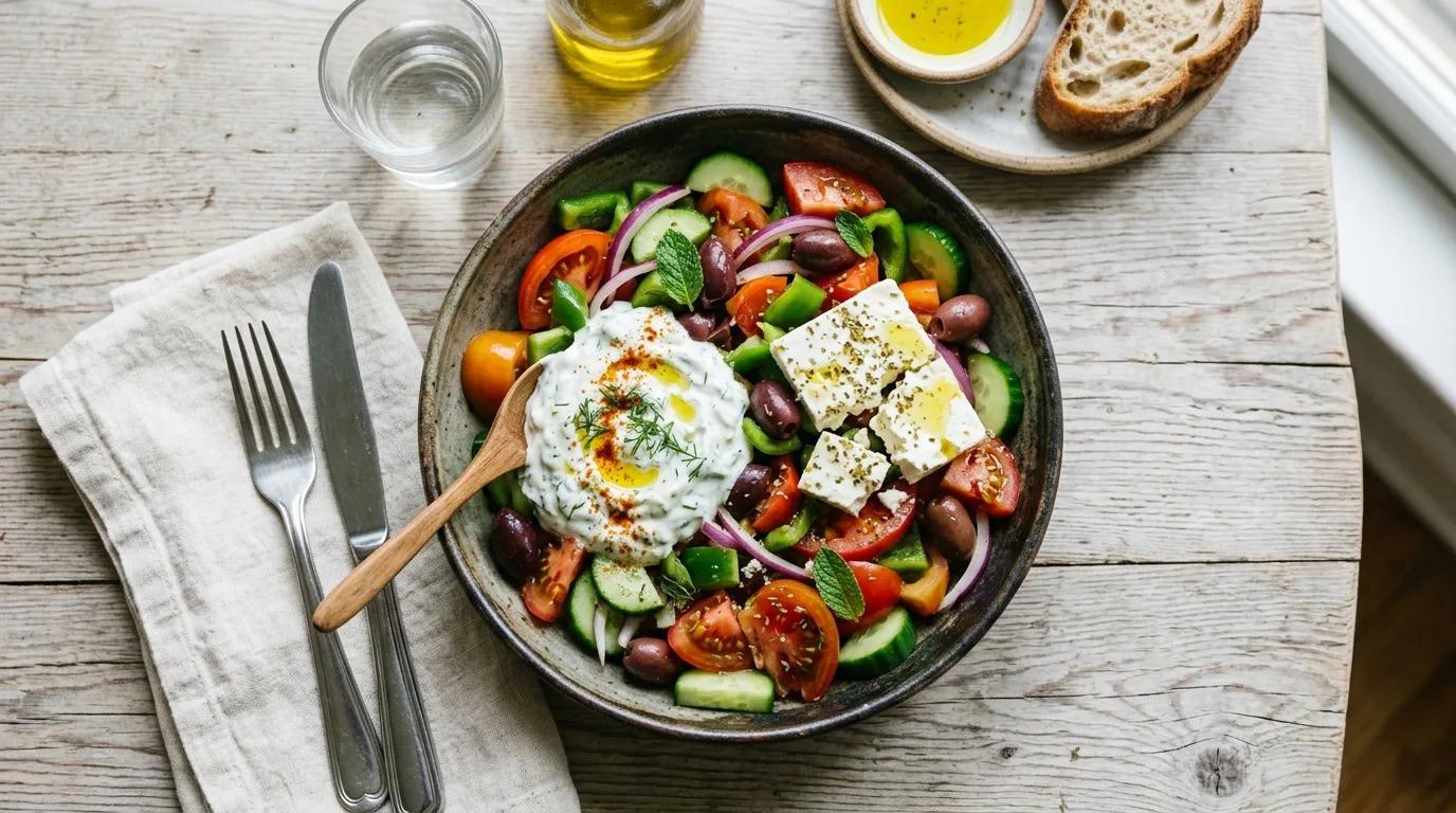 Tzatziki Soslu Yunan Salatası Nasıl Yapılır?