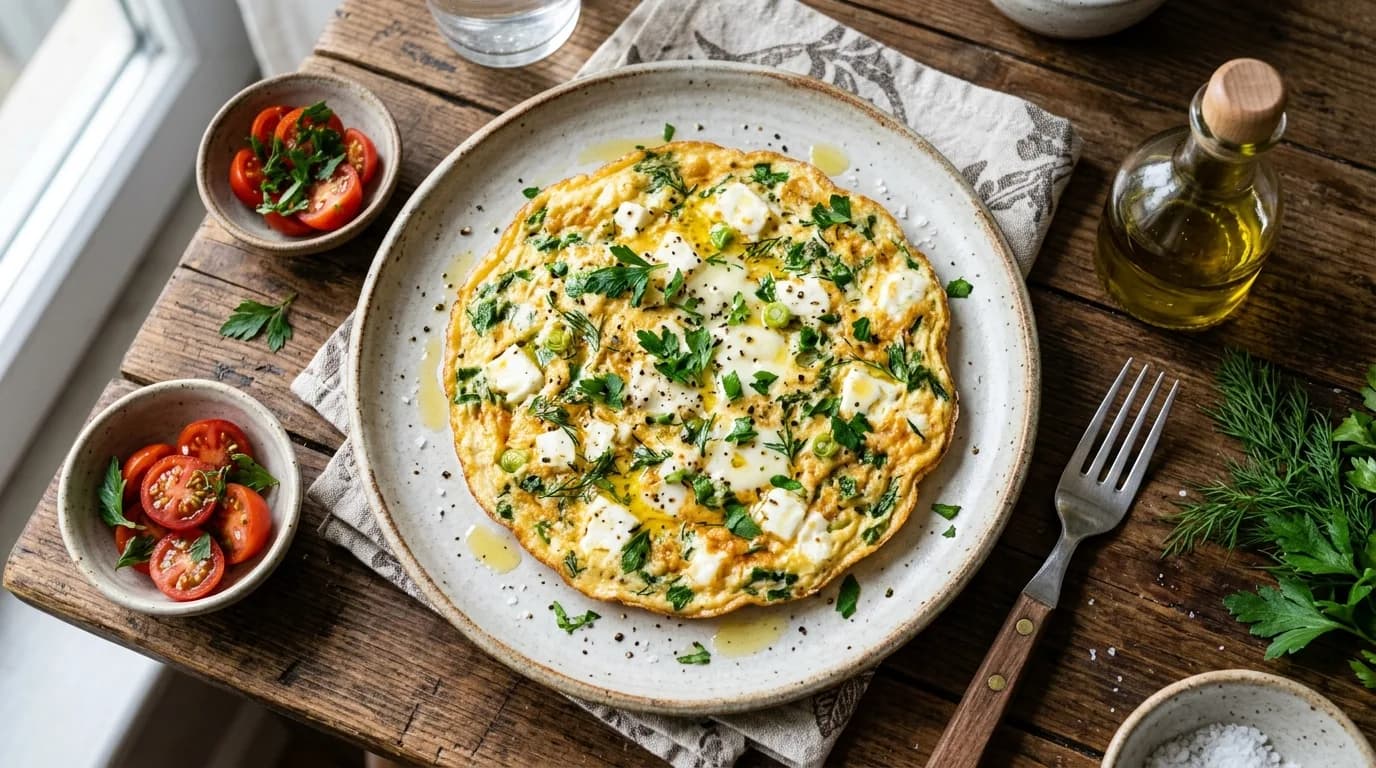 Zeytinyağlı Peynirli Omlet Tarifi Nasıl Yapılır?
