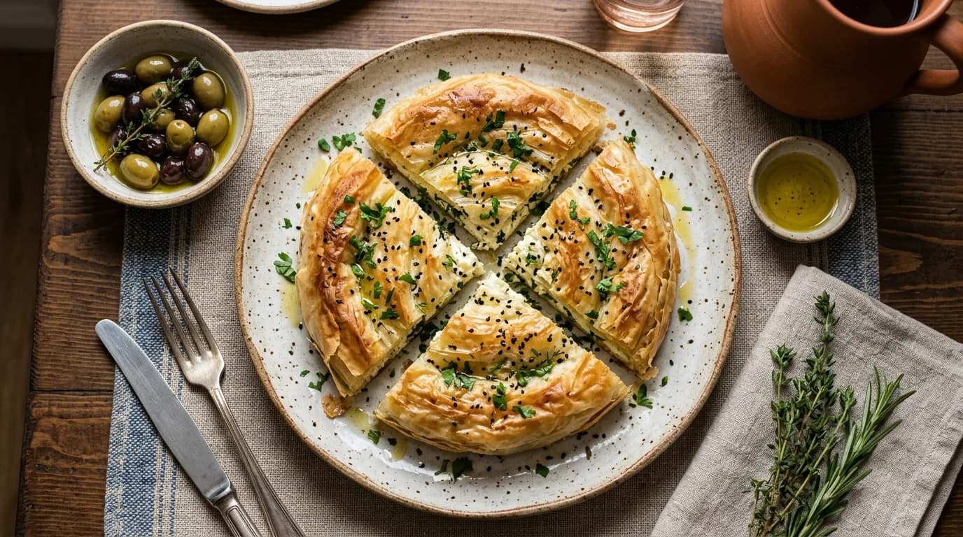 Zeytinyağlı ve Peynirli Börek