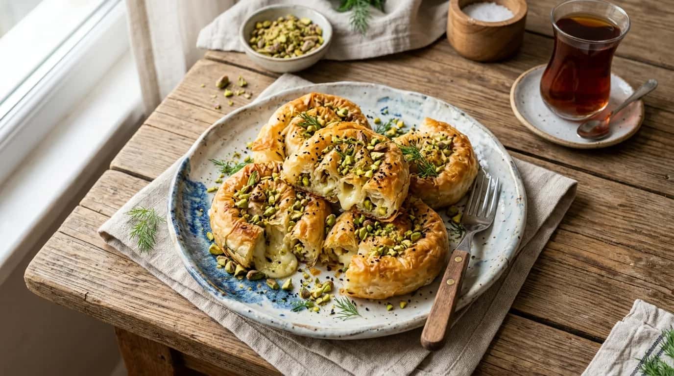 Fıstıklı ve Peynirli Börek Nasıl Yapılır?