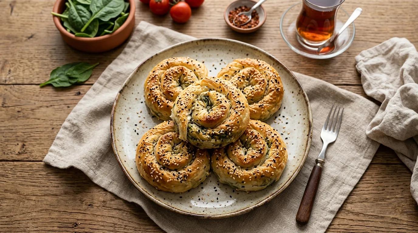 Ispanaklı ve Peynirli Gül Böreği Nasıl Yapılır?