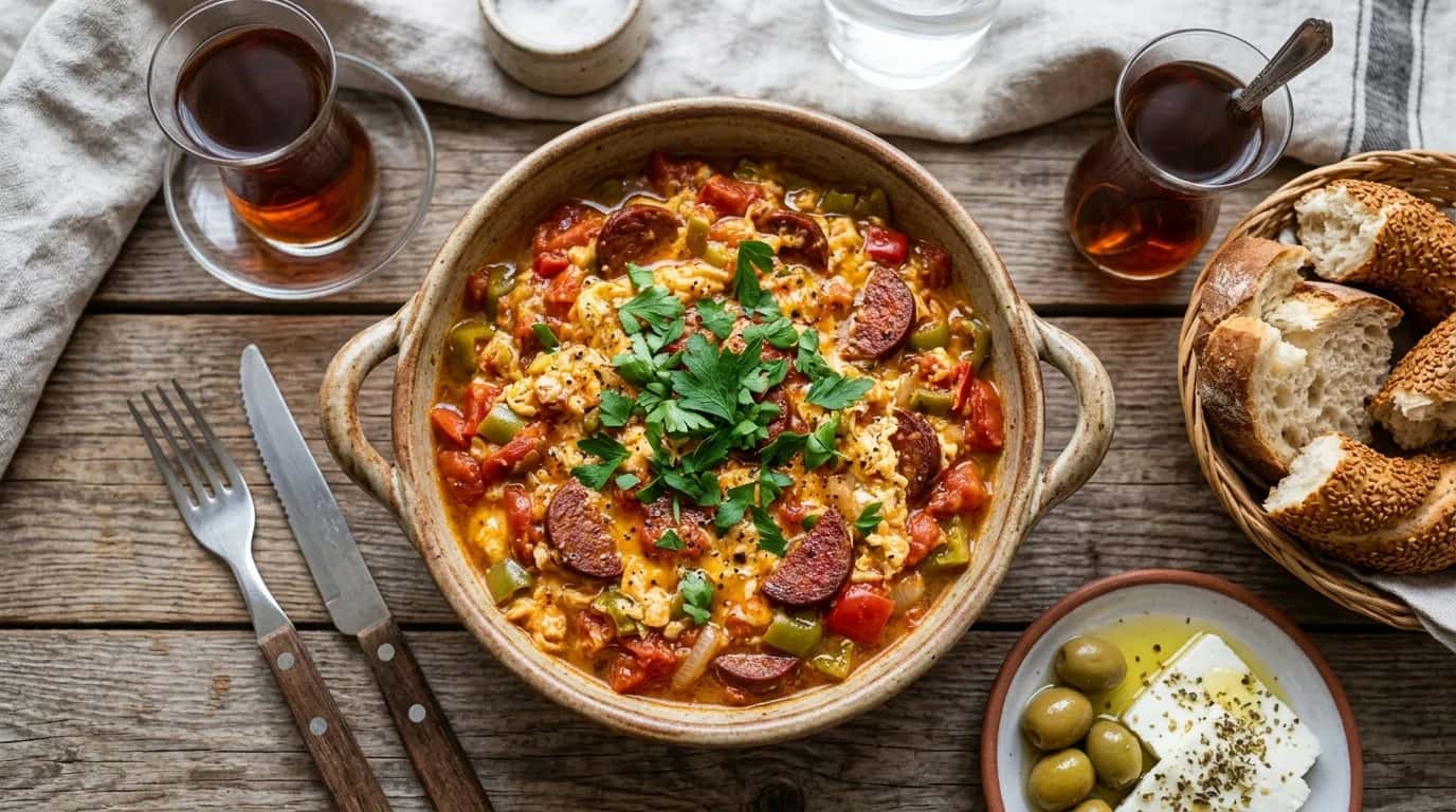 Kahvaltıların Yıldızı: Domatesli Sucuklu Menemen Tarifi Nasıl Yapılır?