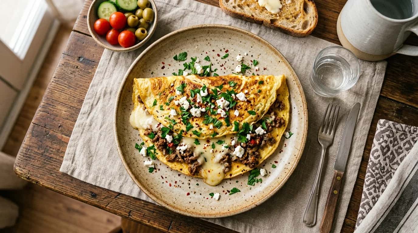 Kıymalı Peynirli Omlet Nasıl Yapılır?