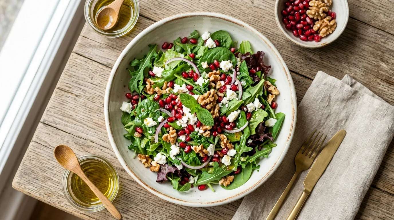 Nar ve Cevizli Yeşil Salata Nasıl Yapılır?