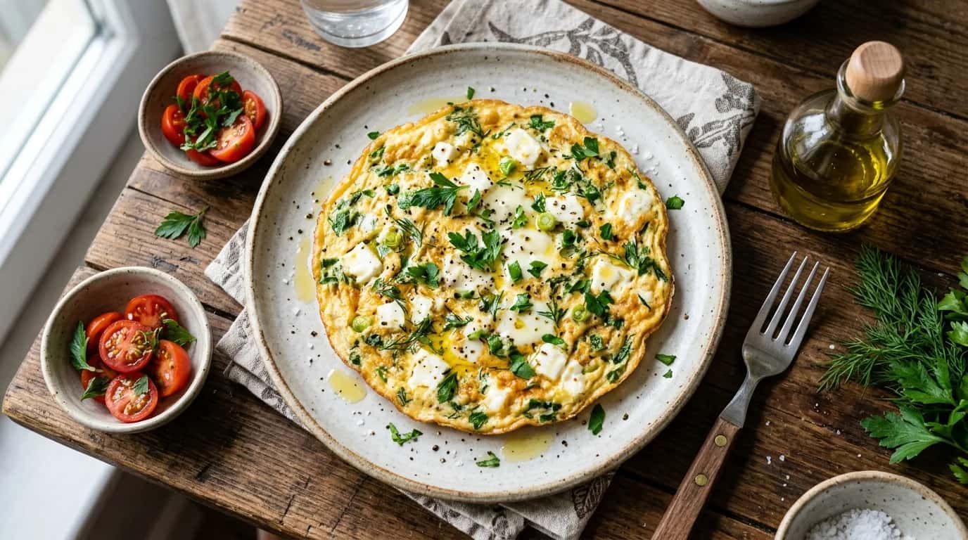 Zeytinyağlı Peynirli Omlet Tarifi Nasıl Yapılır?