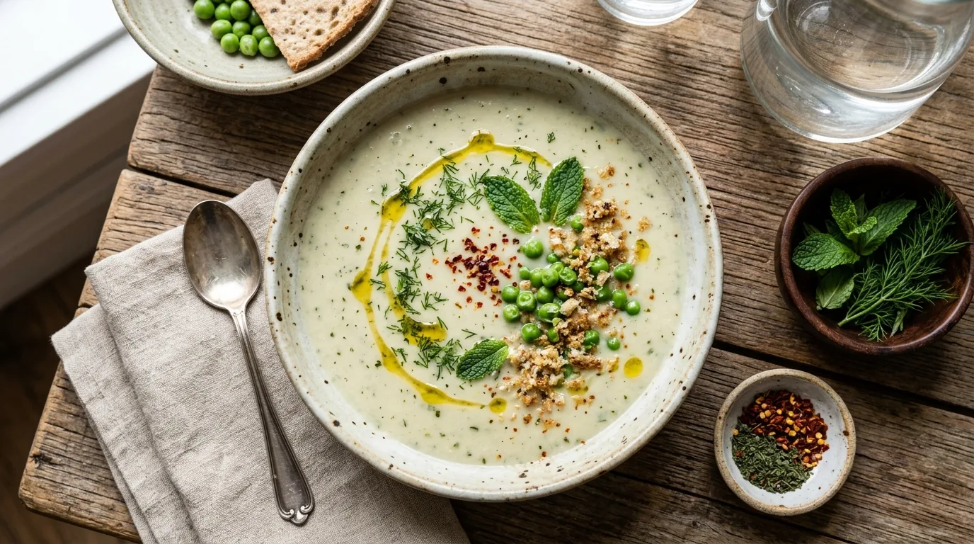 Bezelye Unlu ve Sebze Suyuyla Vegan Glutensiz Yayla Çorbası
