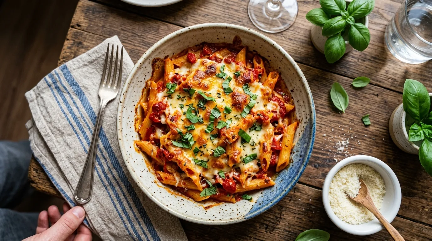 Fırında Domates Soslu Makarna