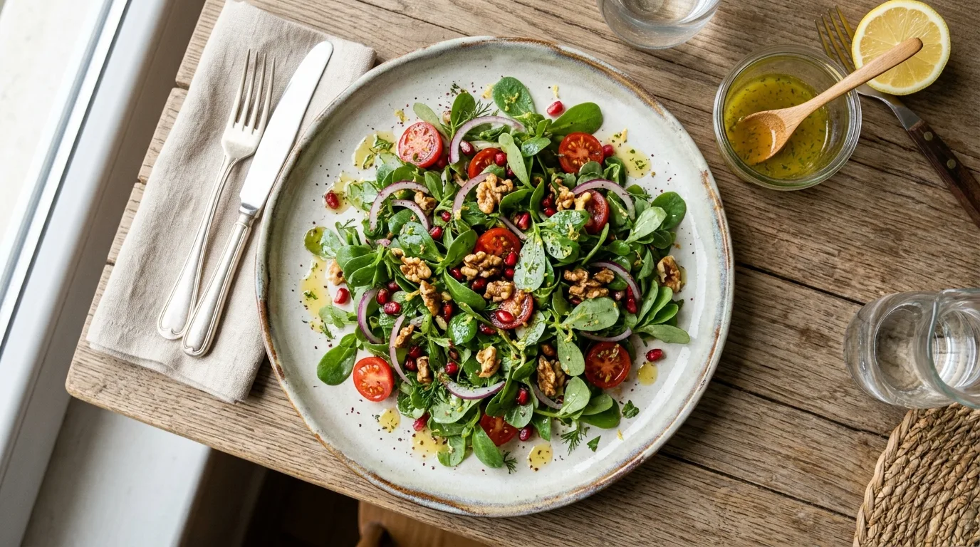 Narenciye Soslu Taze Semizotu Salatası (Pratik ve Hafif)
