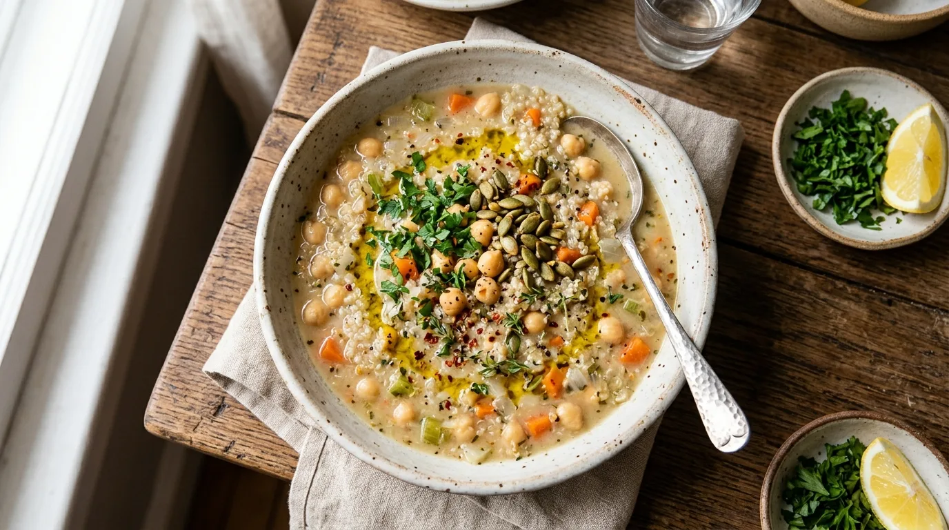 Nohutlu ve Kinoa'lı Vegan & Glutensiz Düğün Çorbası