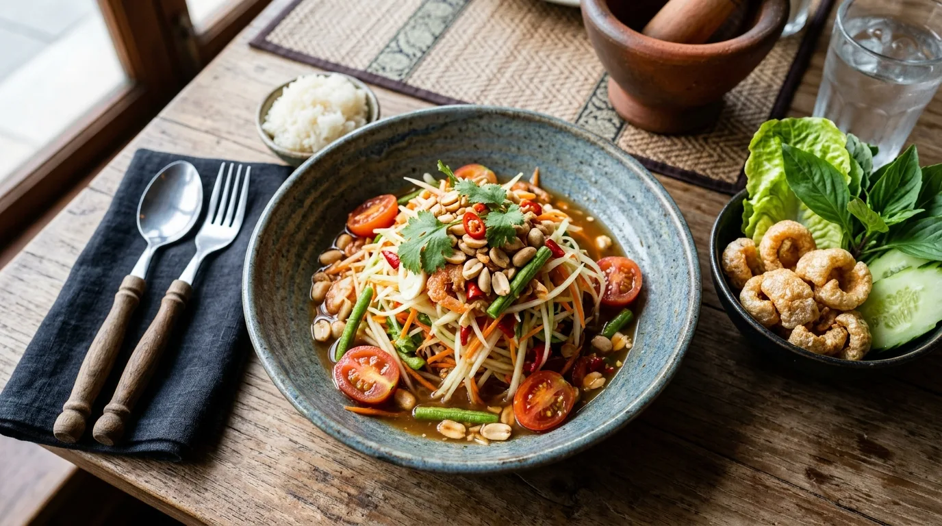 Tayland Usulü Som Tam Salatası
