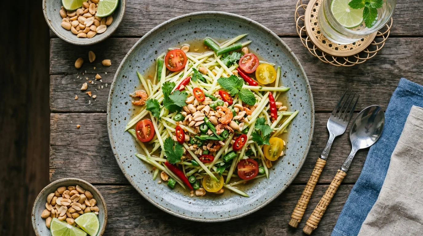 Tayland Usulü Yeşil Mango Salatası
