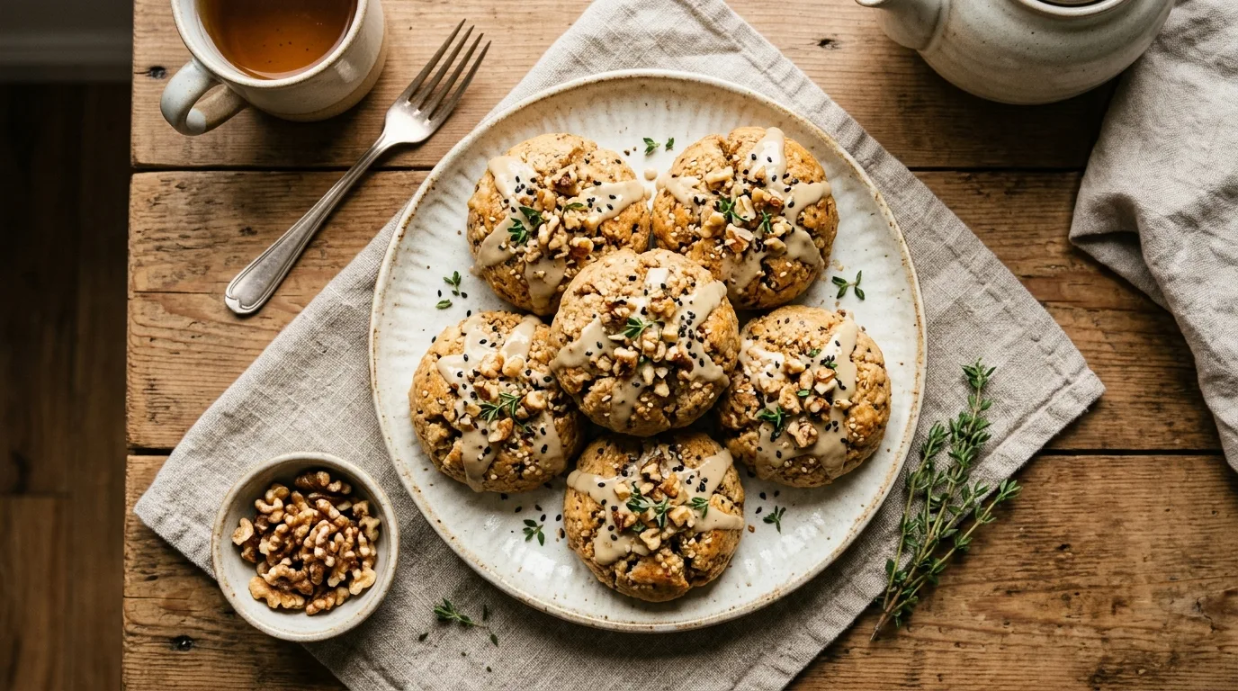 Vegan Glutensiz Tahinli Cevizli Poğaça (Badem Unlu)