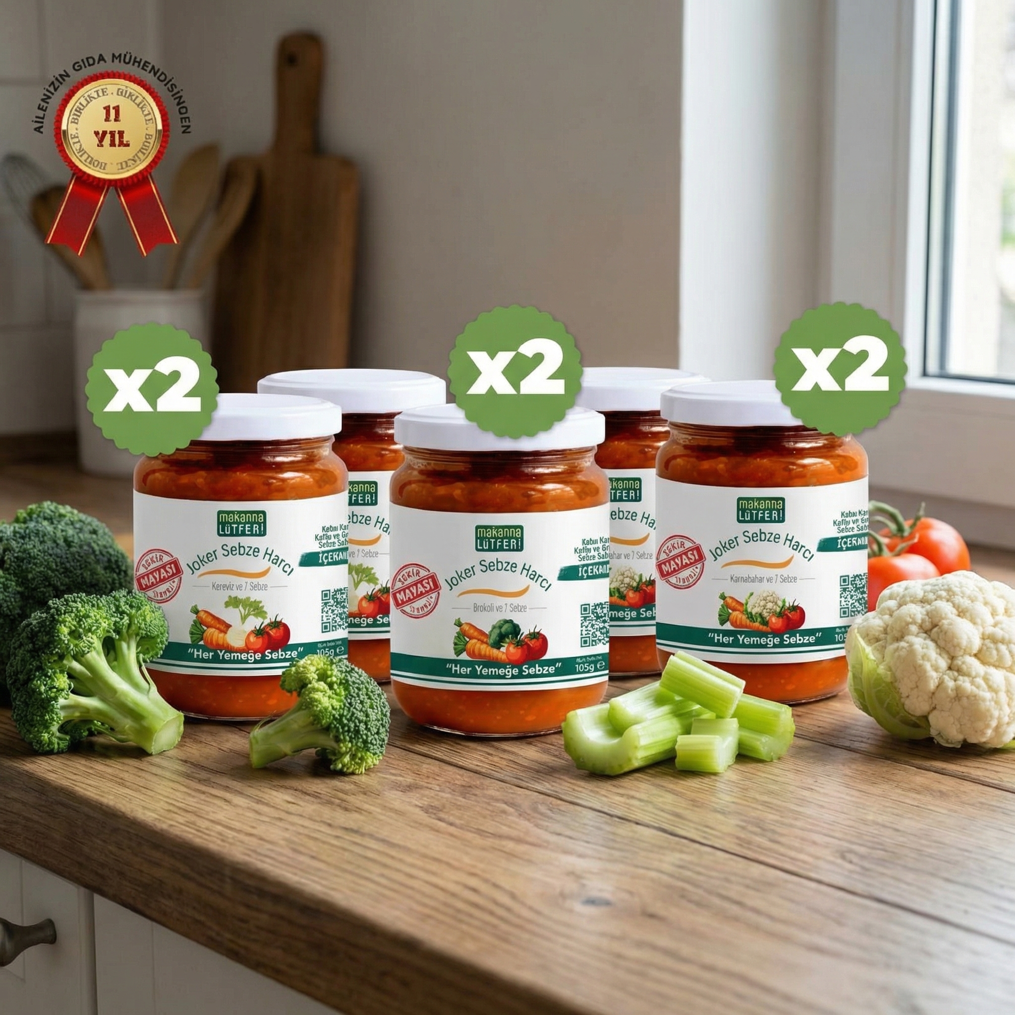 Sağlıklı ve Pratik: Joker 6'lı Brokoli, Karnabahar, Kereviz Sebze Harcı Seti (6x165g)