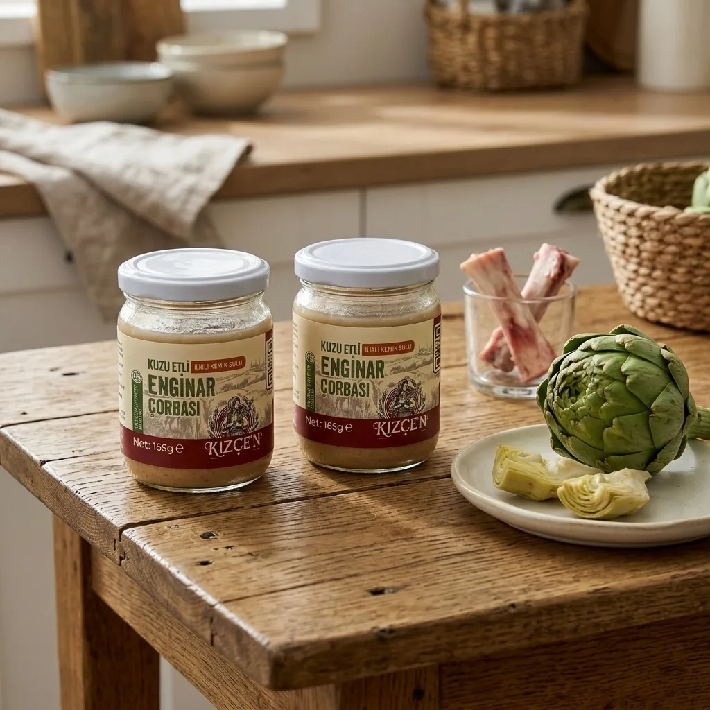 Avantajlı 2 Li Kızçen Kuzu Etli İlikli Kemik Sulu Enginar Çorbası (2x165 g)