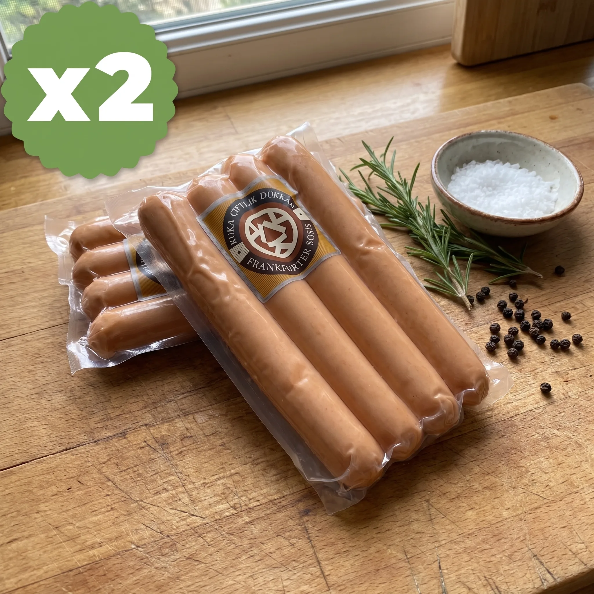 Avantajlı 2 Li Nitritsiz Frankfurter Dana Sosis (2x 220-240 g)
