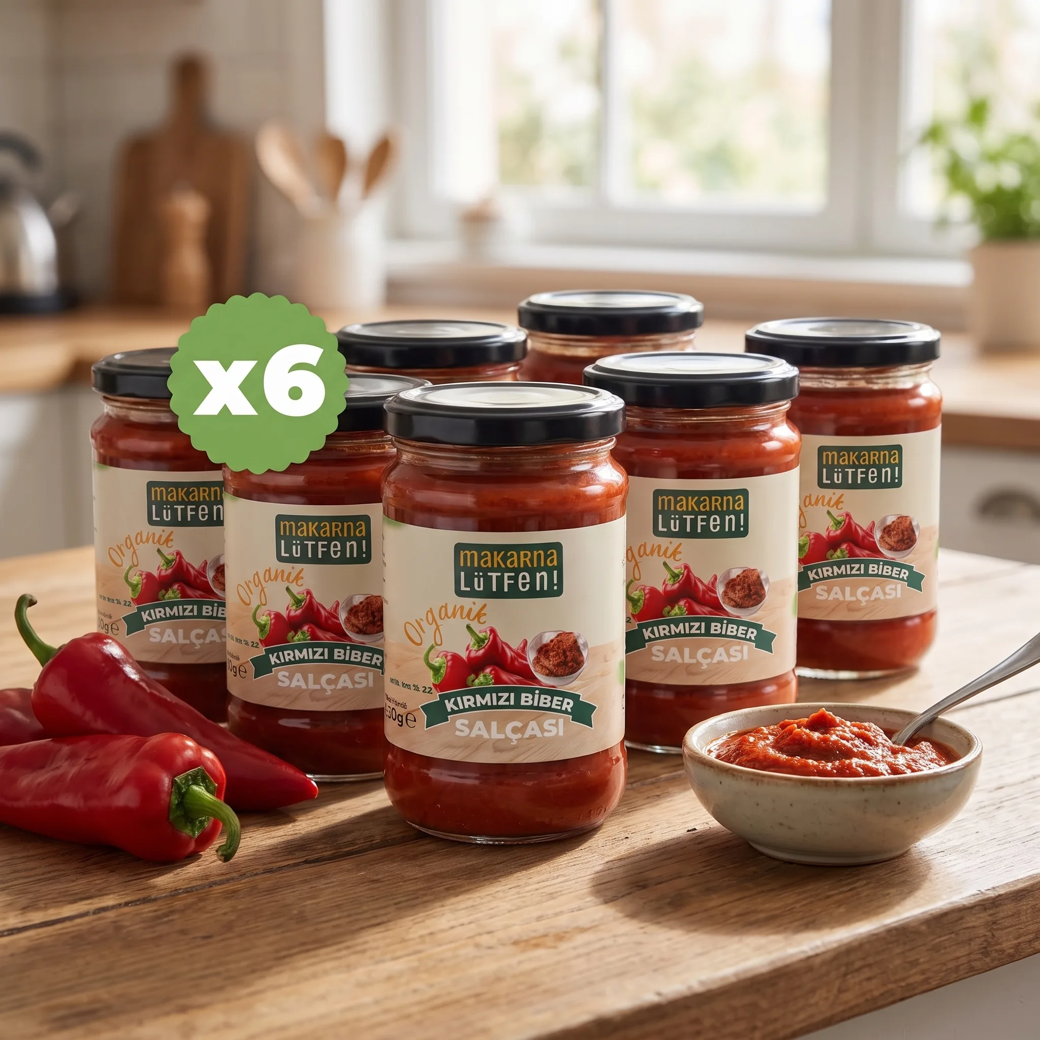 Avantajlı 6 Lı Organik Biber Salçası (6x300 g)