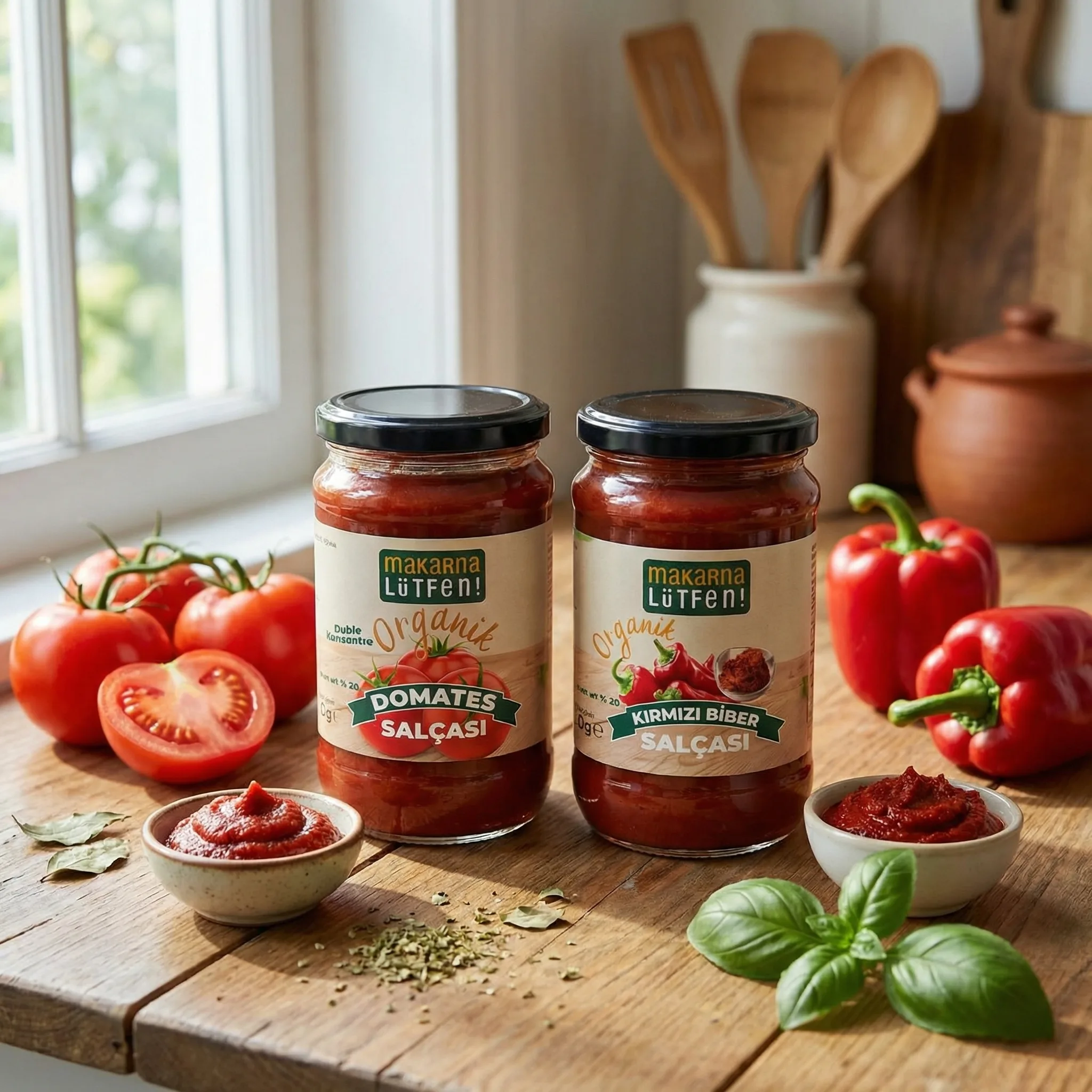 Bilge Mutfağım Organik Domates ve Kırmızı Biber Salçası İkili Paket (610g)