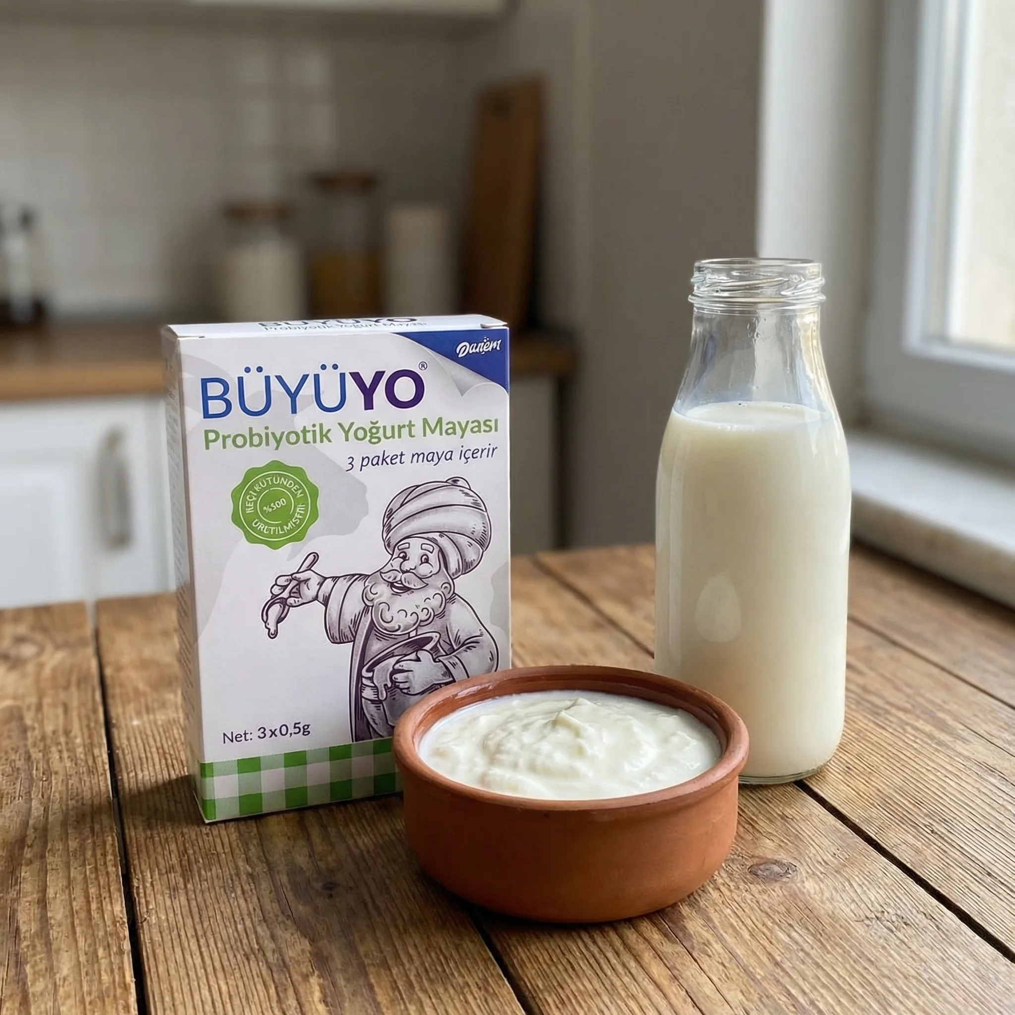 BüyüYO Keçi Sütlü Probiyotik Yoğurt Mayası (3x0.5g) - Aile Boyu Ev Yapımı Lezzet