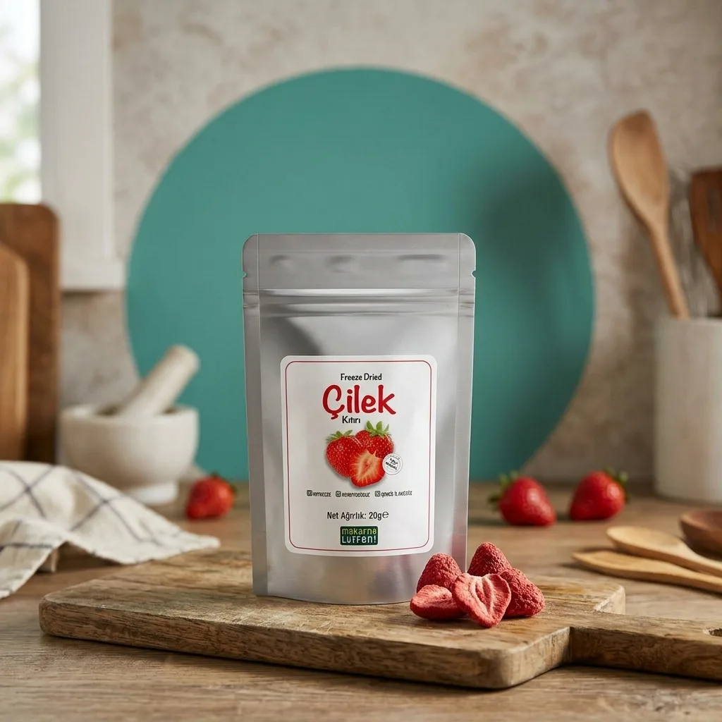 Çilek Kıtırı (Kuru Meyve Cipsi Dondurularak Kurutulmuş Freeze Dried-20 g)