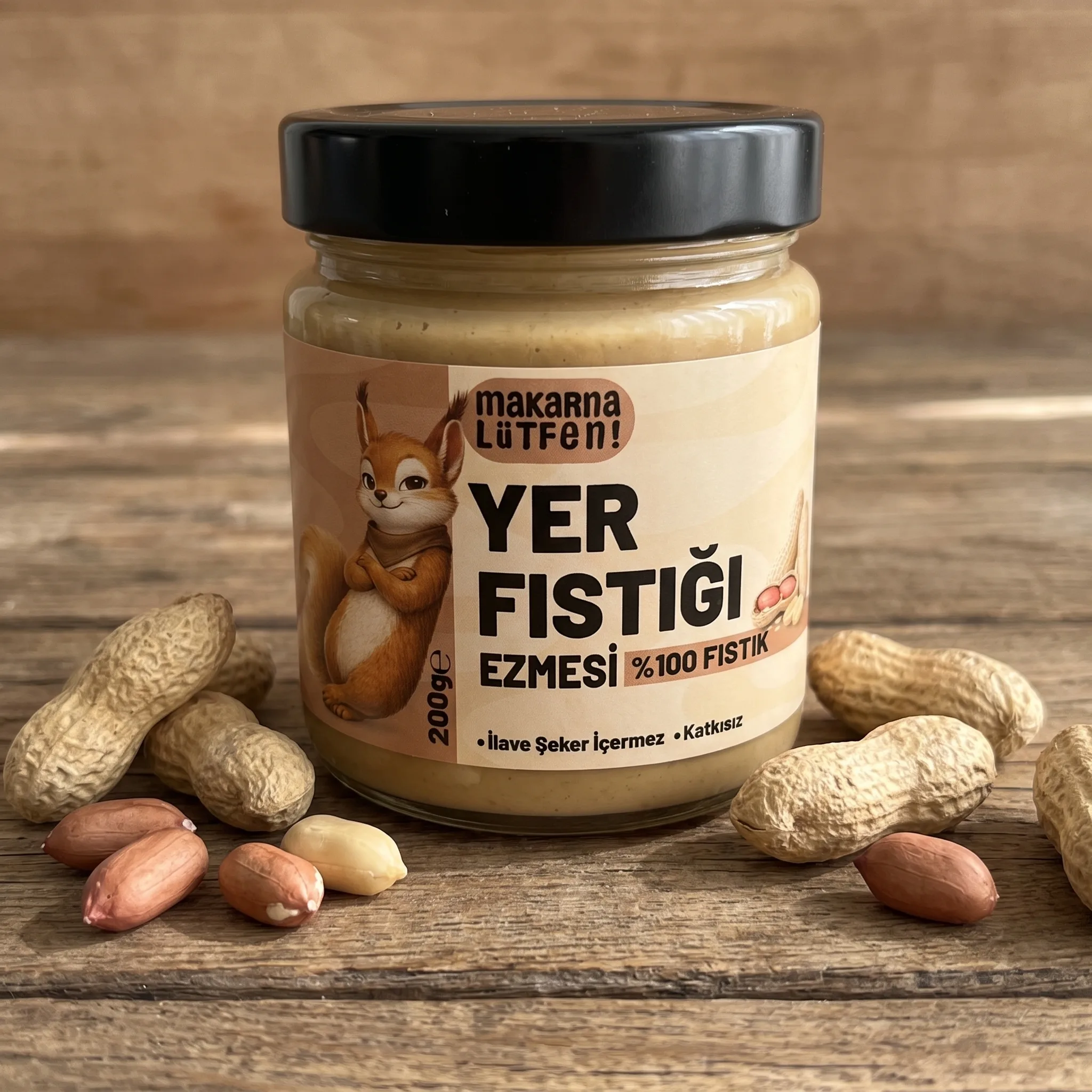 Doğal Enerji Kaynağı: %100 Saf Fıstık Ezmesi (200g) - Vegan & Glutensiz Lezzet