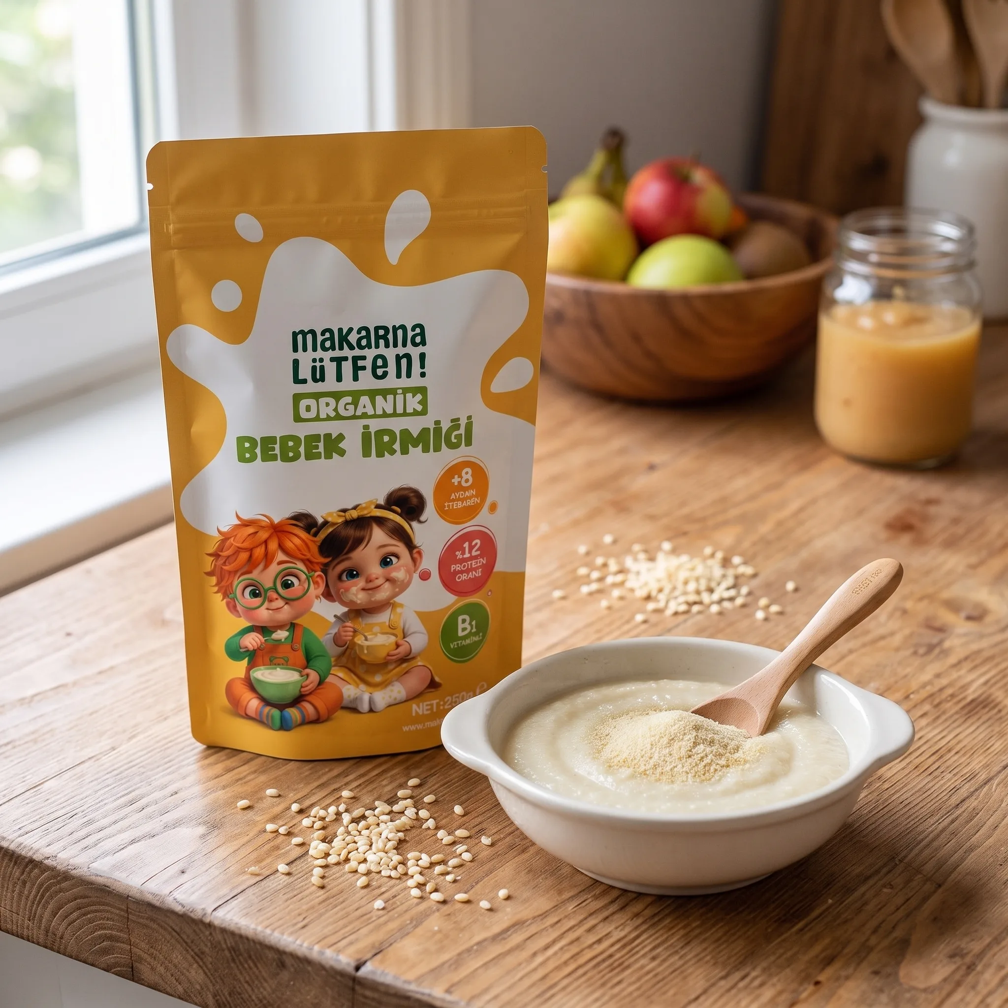 Doğal ve Besleyici Organik Bebek İrmiği - 8 Ay+ (250g)