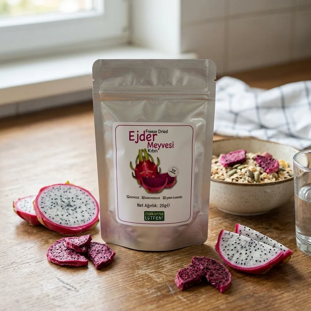 Ejder Meyvesi Kıtırı (Kuru Meyve Cipsi Dondurularak Kurutulmuş Freeze Dried-20 g)