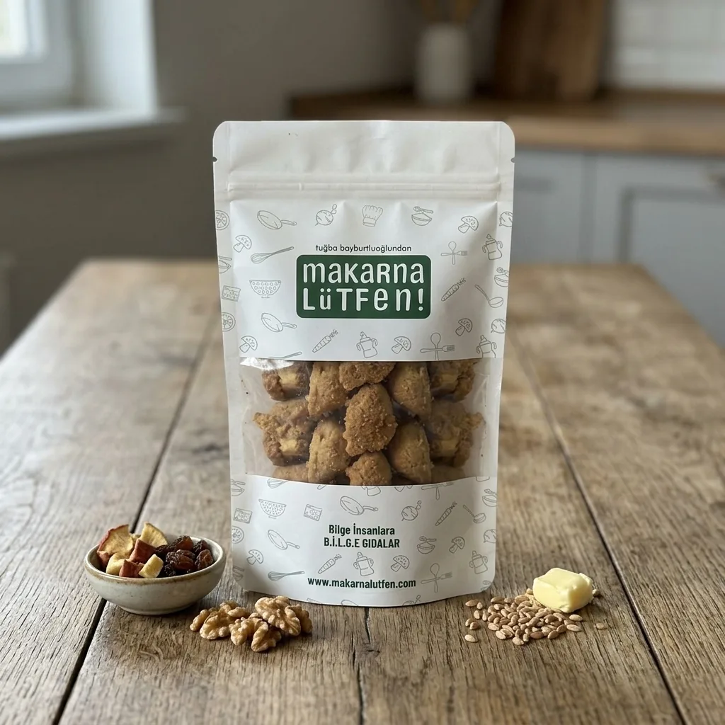 Elmalı Üzümlü ve Cevizli Kurabiye (Şeker İlavesiz - 105 gram)