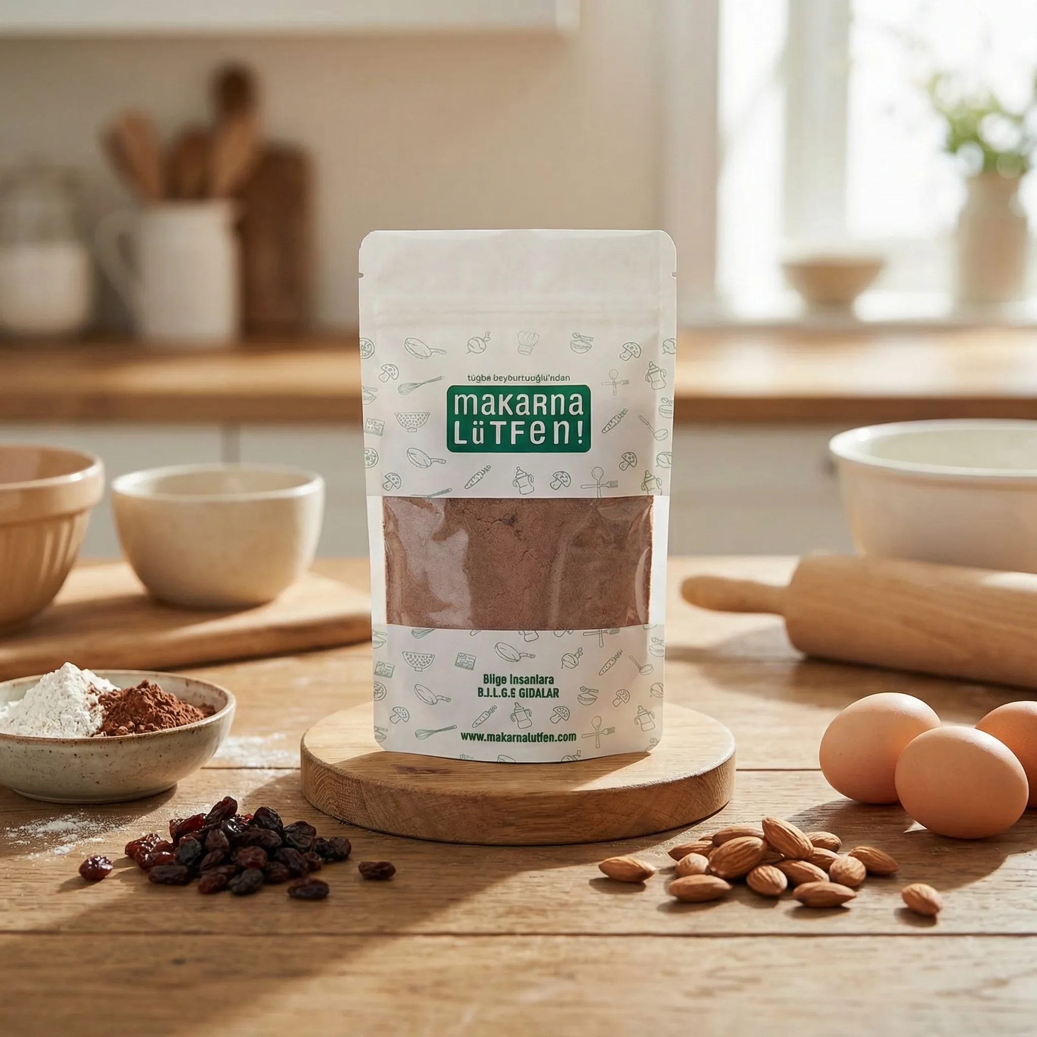 Glutensiz Üzümlü Yumurtalı ve Bademli Kek Karışımı (385 Gr)