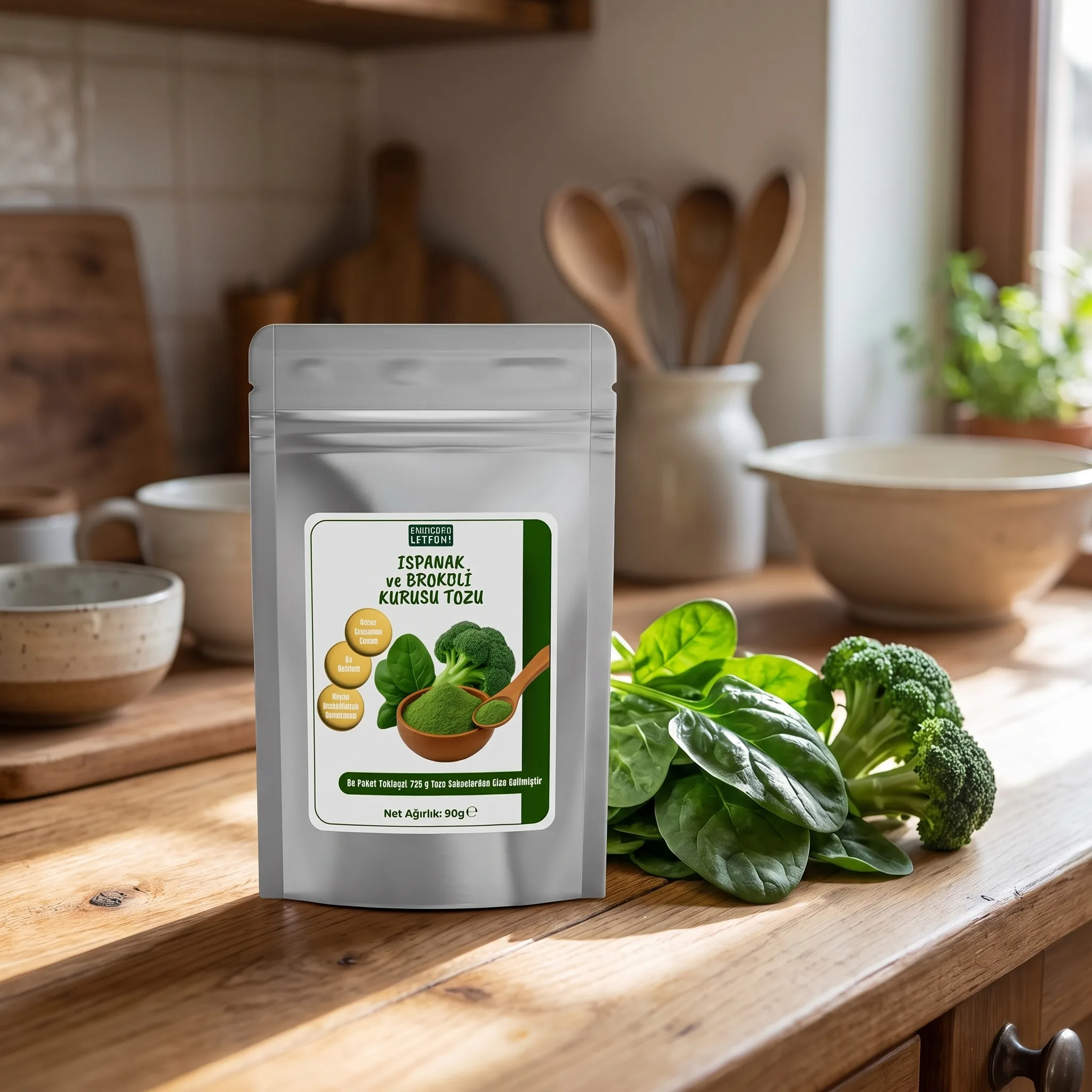 Ispanak ve Brokoli Kurusu Tozu (90 gram)